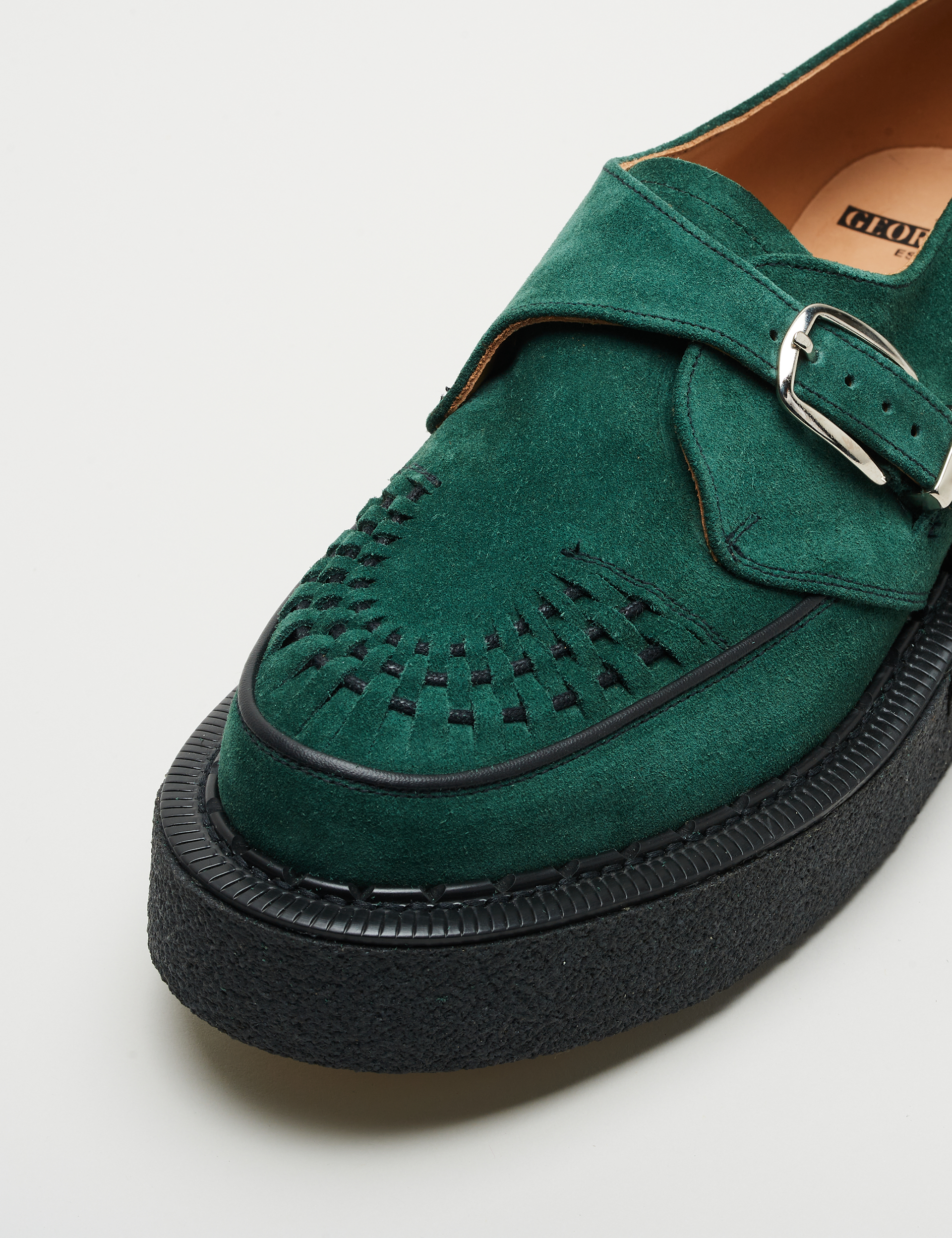 Skipton Monk Bottle Green Suede